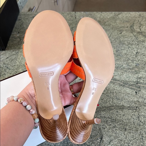 Coach Women's Tangerine Gros Grain Heels Y2K kitten heels sandals - Picture 5 of 5